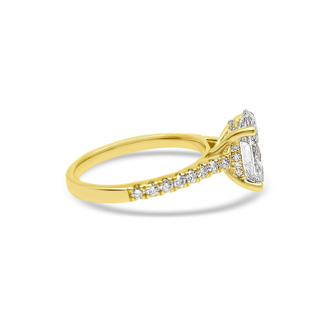 Yellow Gold & Oval Ethical Diamond Ring 2.13ct