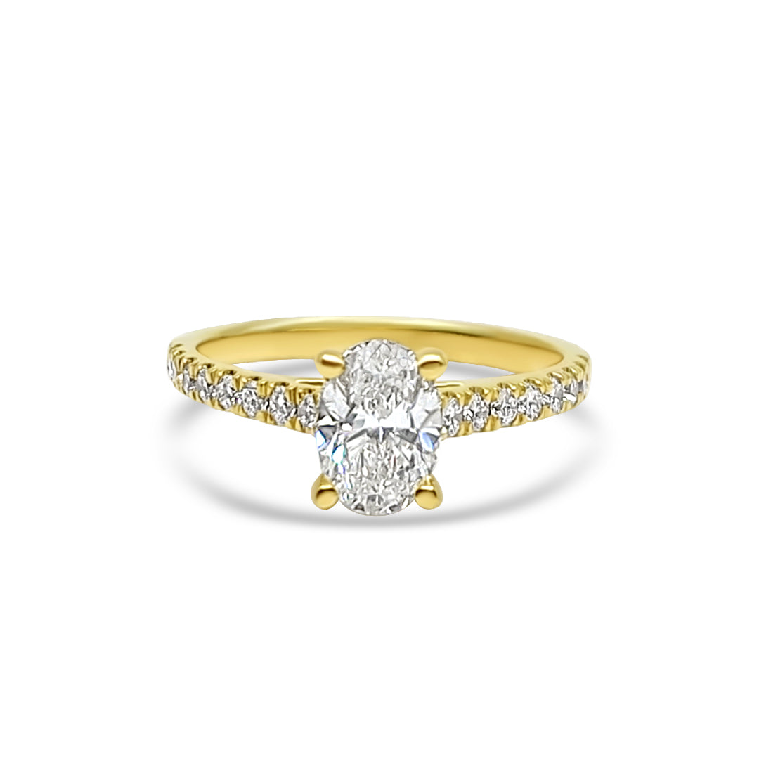 Yellow Gold & Oval Ethical Diamond Ring 1.39ct