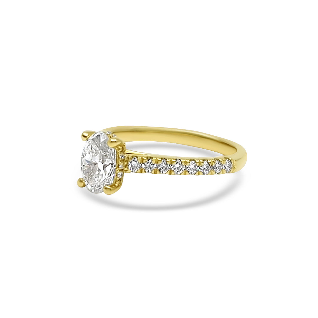 Yellow Gold & Oval Ethical Diamond Ring 1.39ct