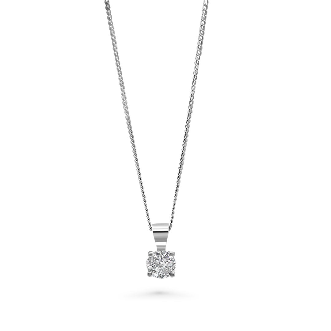 White Gold & Ethical Diamond Solitaire Pendant 0.50ct