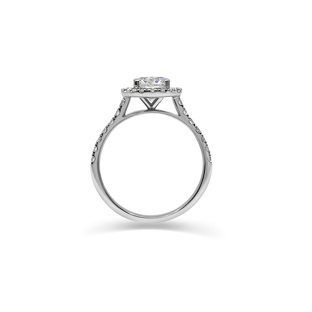 White Gold & Ethical Diamond Halo Ring 1.50ct