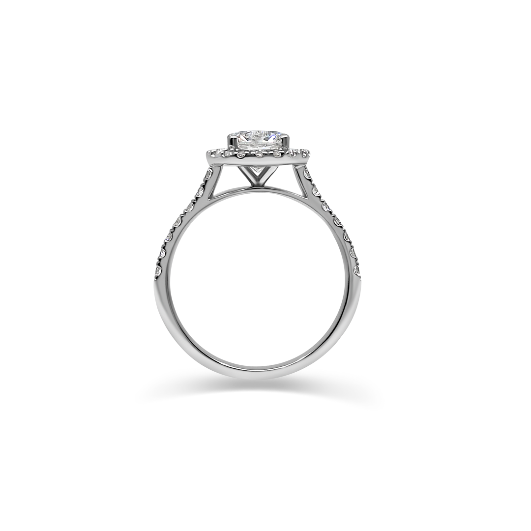 White Gold & Ethical Diamond Halo Ring 1.00ct