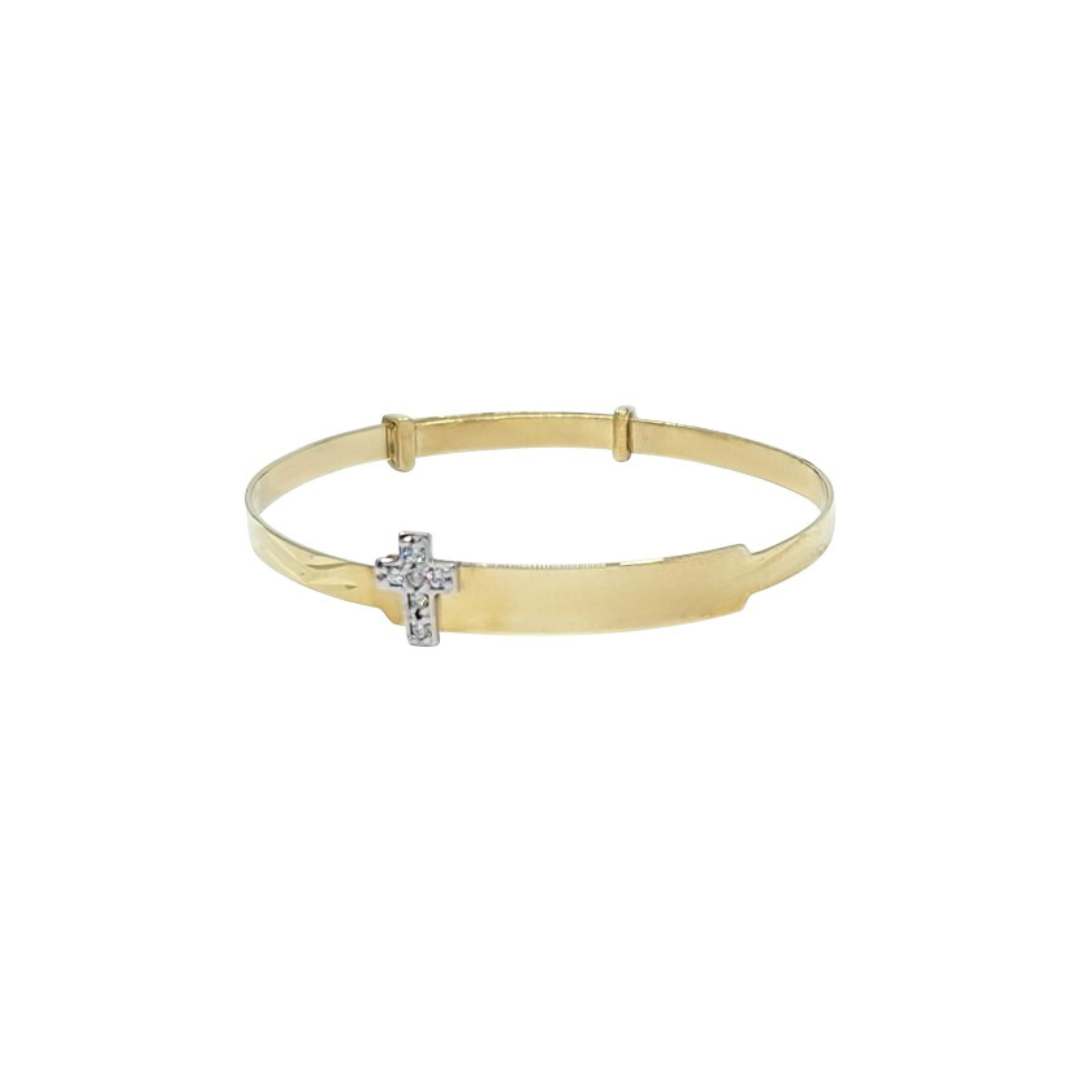 9ct Yellow Gold Baby Pattered Expanding Bangle