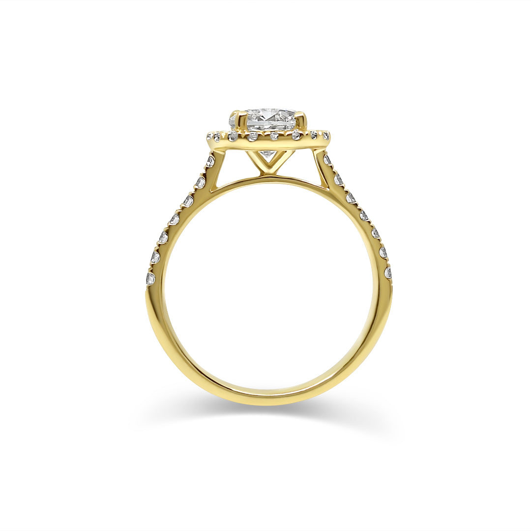 Yellow Gold & Ethical Diamond Halo Ring 1.00ct