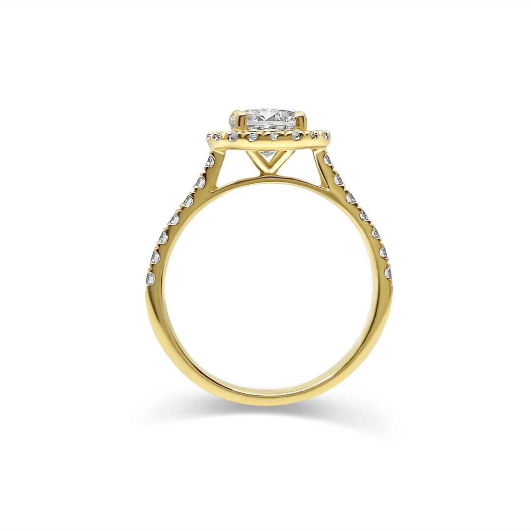 Yellow Gold & Ethical Diamond Halo Ring 2.00ct