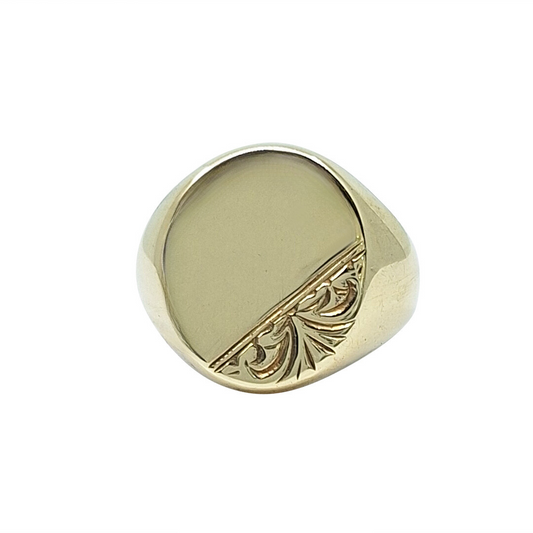 9ct Yellow Gold Oval Signet Ring