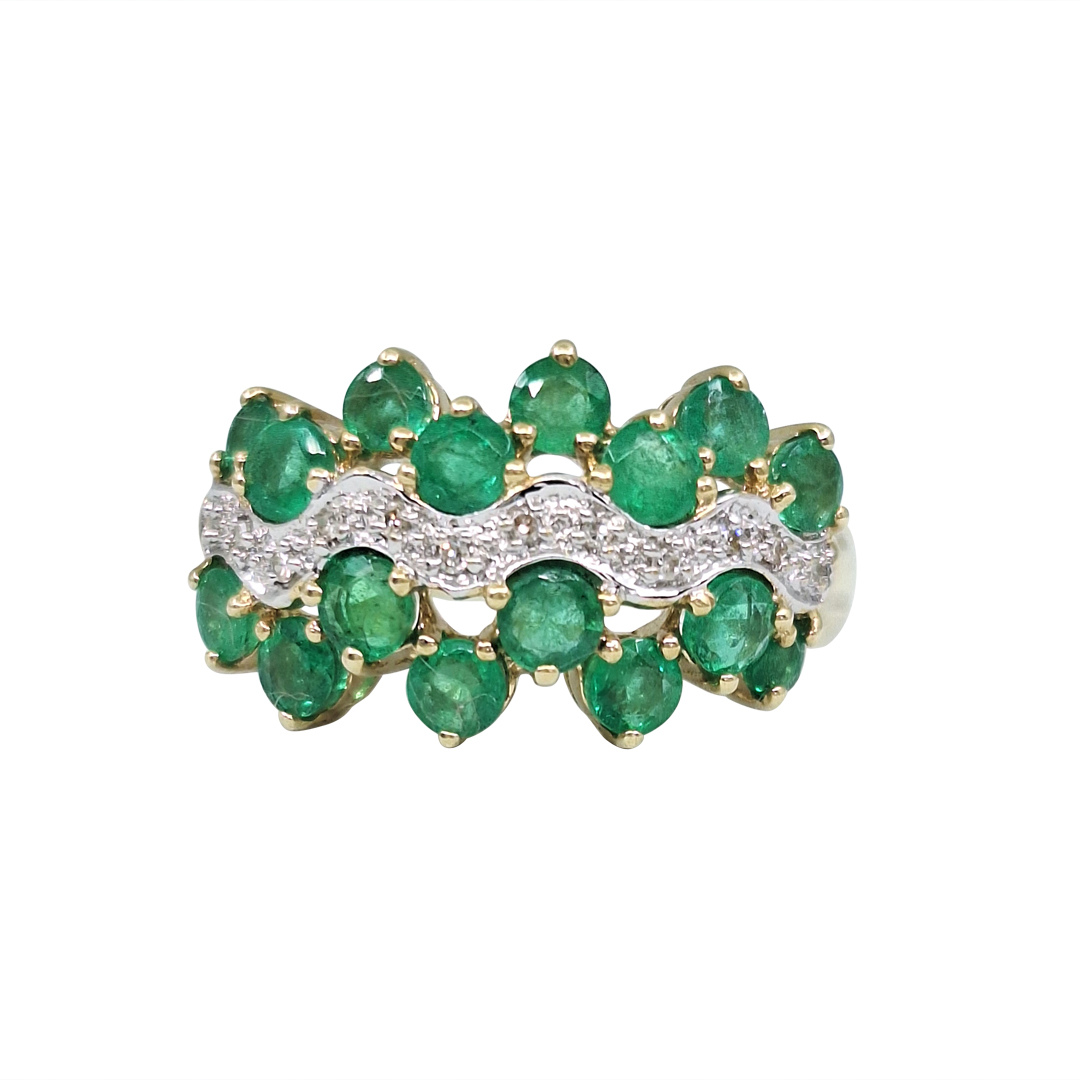 9ct Yellow Gold Emerald Dress Ring