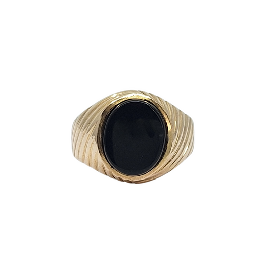 9ct Yellow Gold Onyx Signet Ring