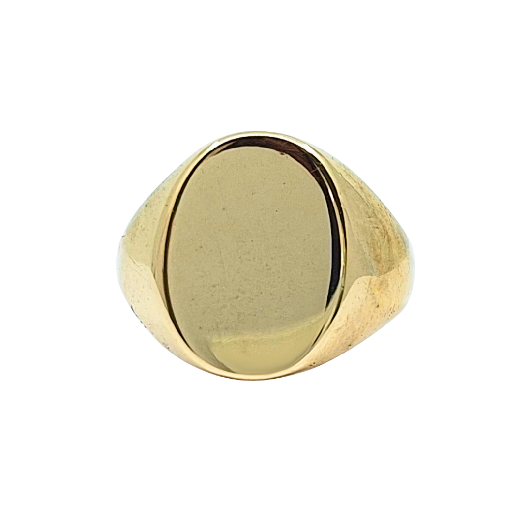 9ct Yellow Gold Plain Oval Signet Ring