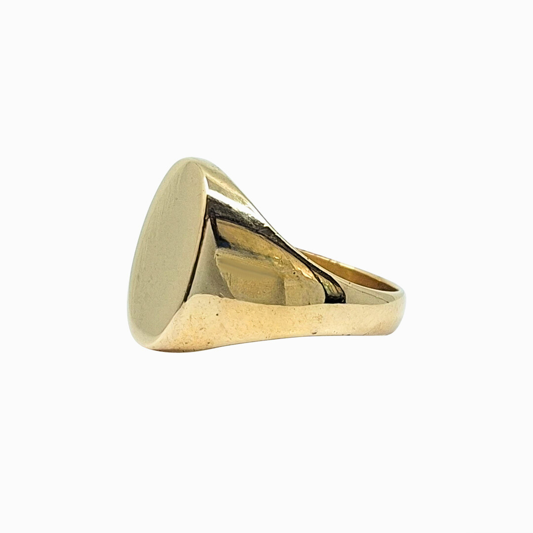 9ct Yellow Gold Plain Oval Signet Ring