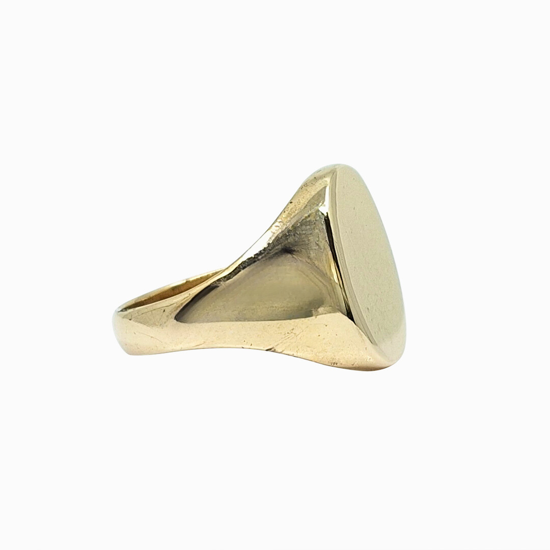 9ct Yellow Gold Plain Oval Signet Ring