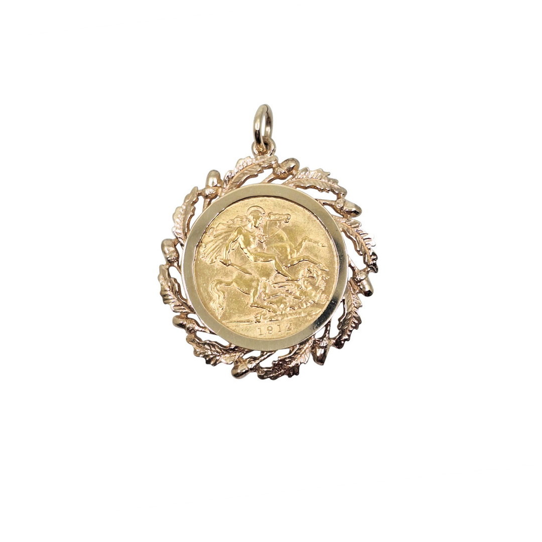 22ct Half Sovereign and 9ct Yellow Gold Pendant