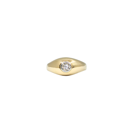 18ct Yellow Gold Gents Diamond Solitaire Ring