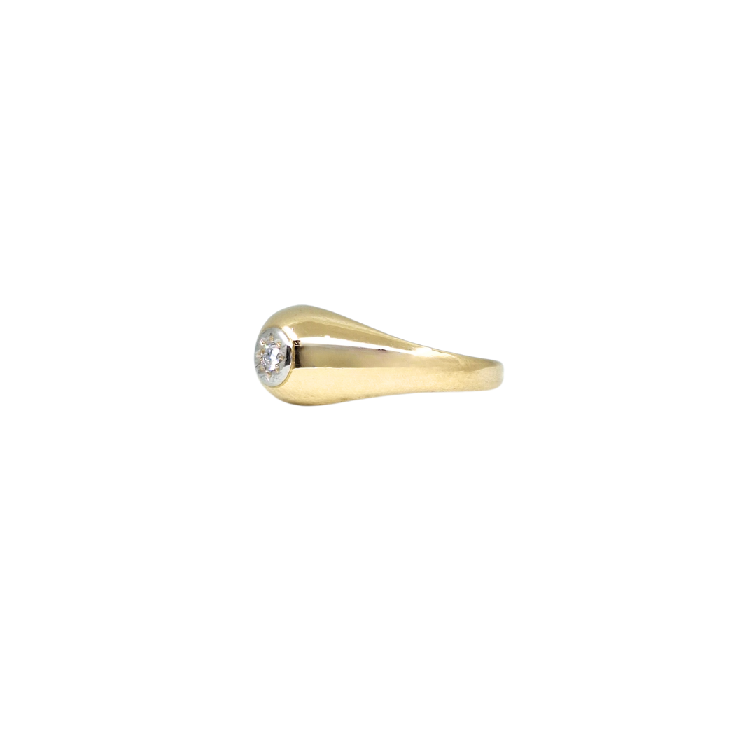 18ct Yellow Gold Gents Diamond Solitaire Ring