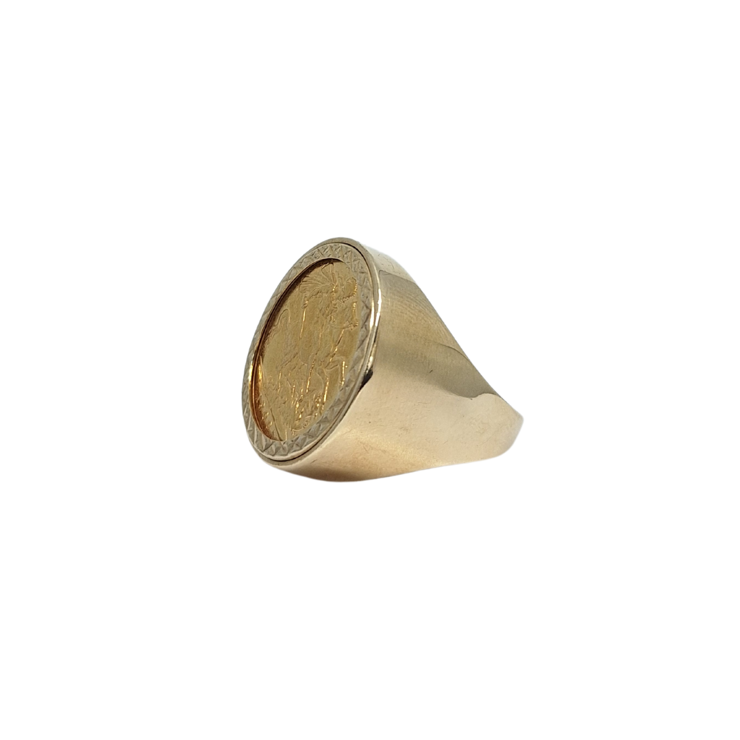 9ct Full Sovereign Ring