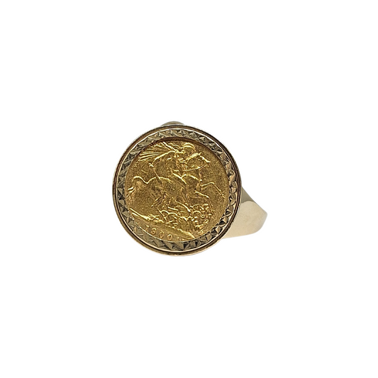 9ct Full Sovereign Ring