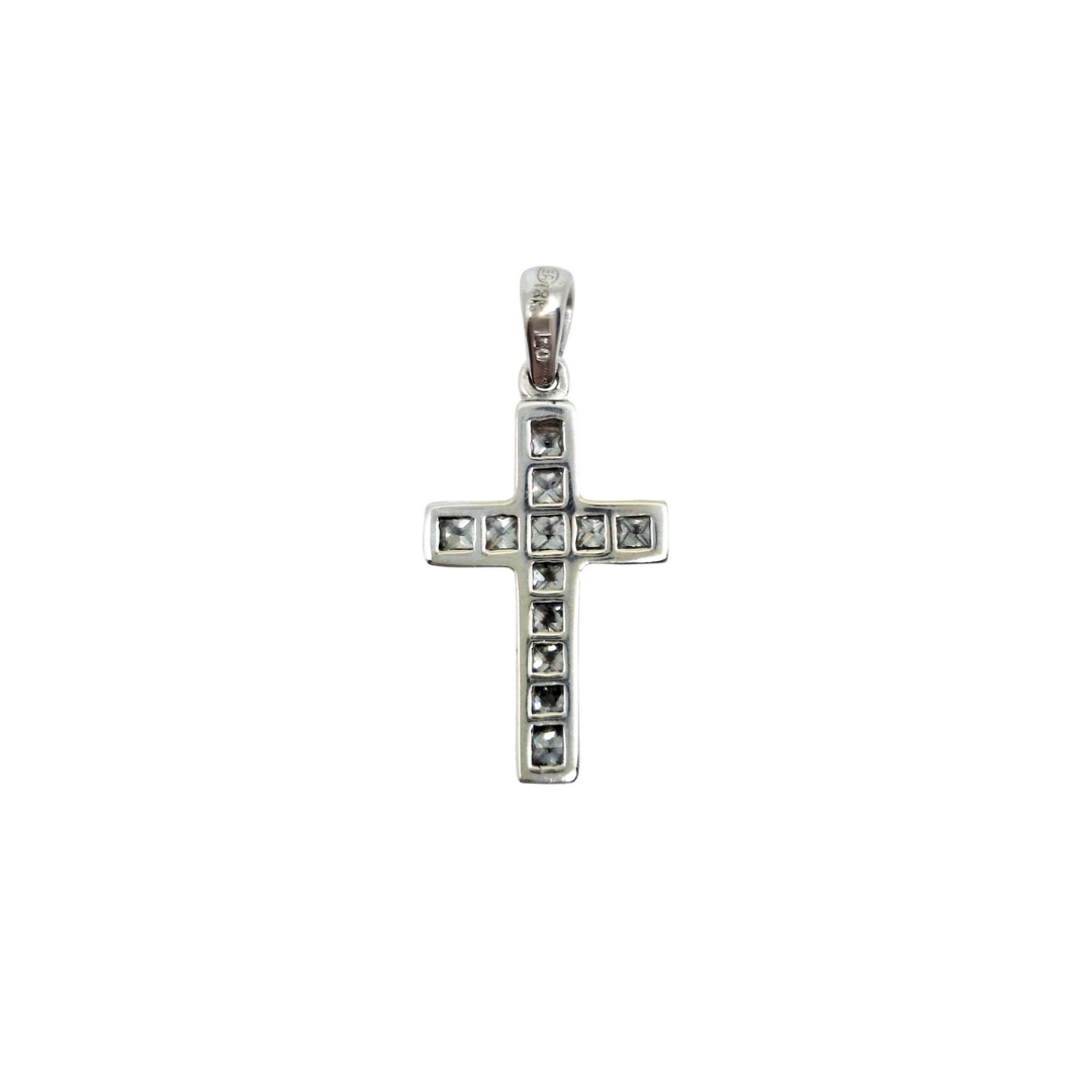 18ct White Gold Diamond Princess Cut Cross