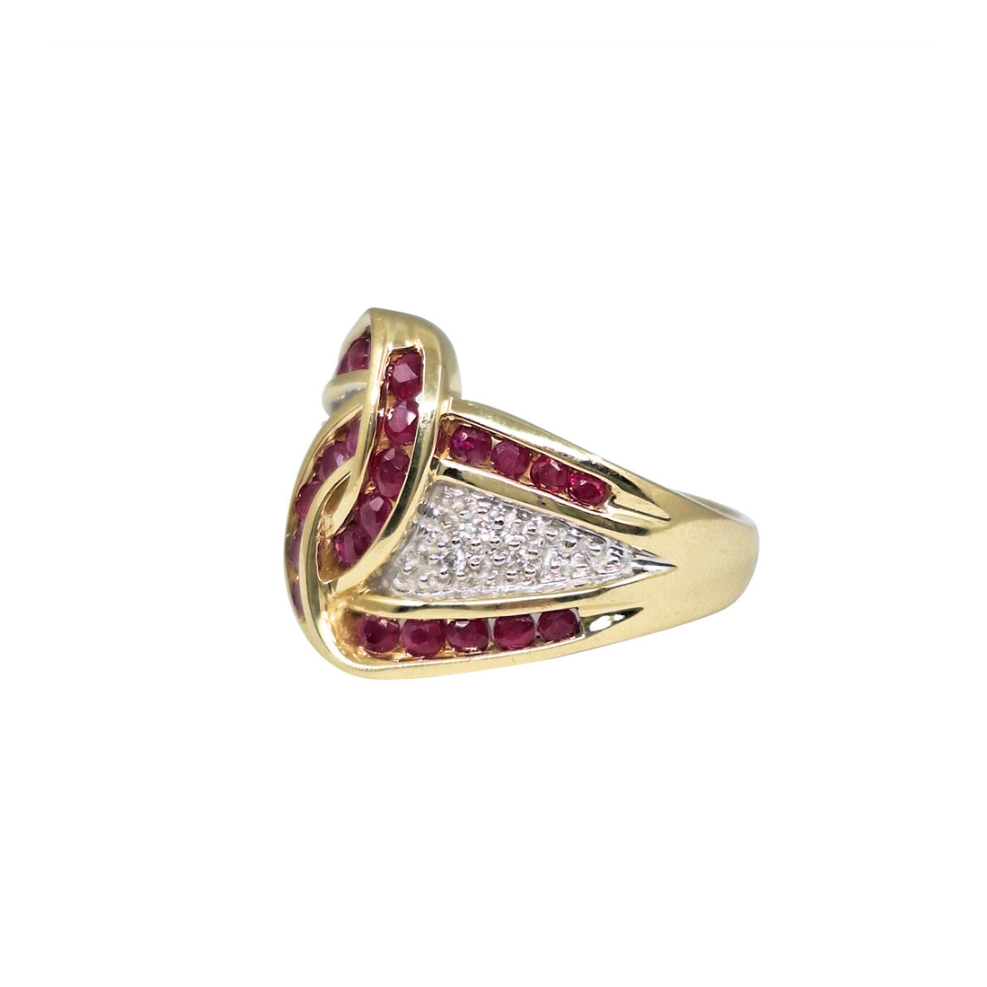 9ct Gold Ruby & Diamond Dress Ring