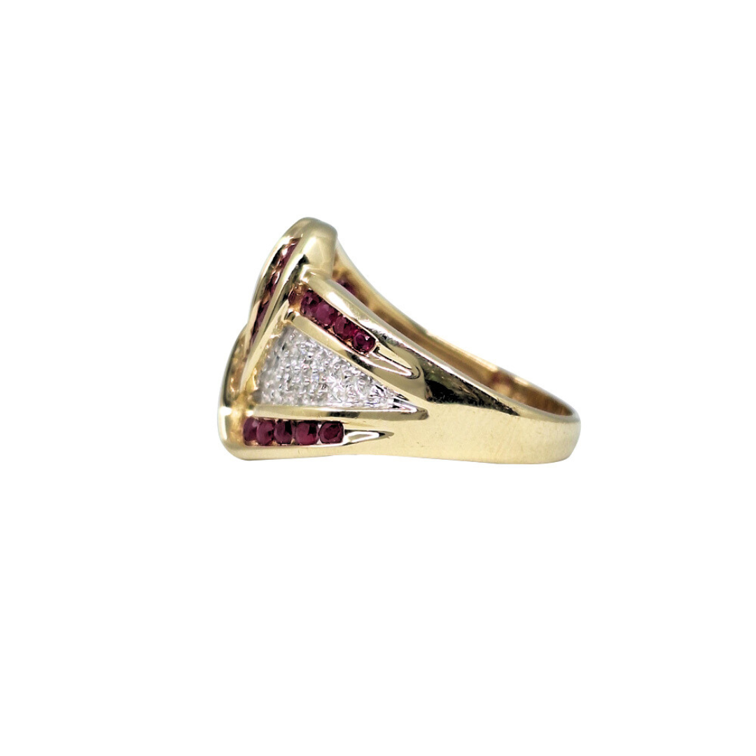 9ct Gold Ruby & Diamond Dress Ring