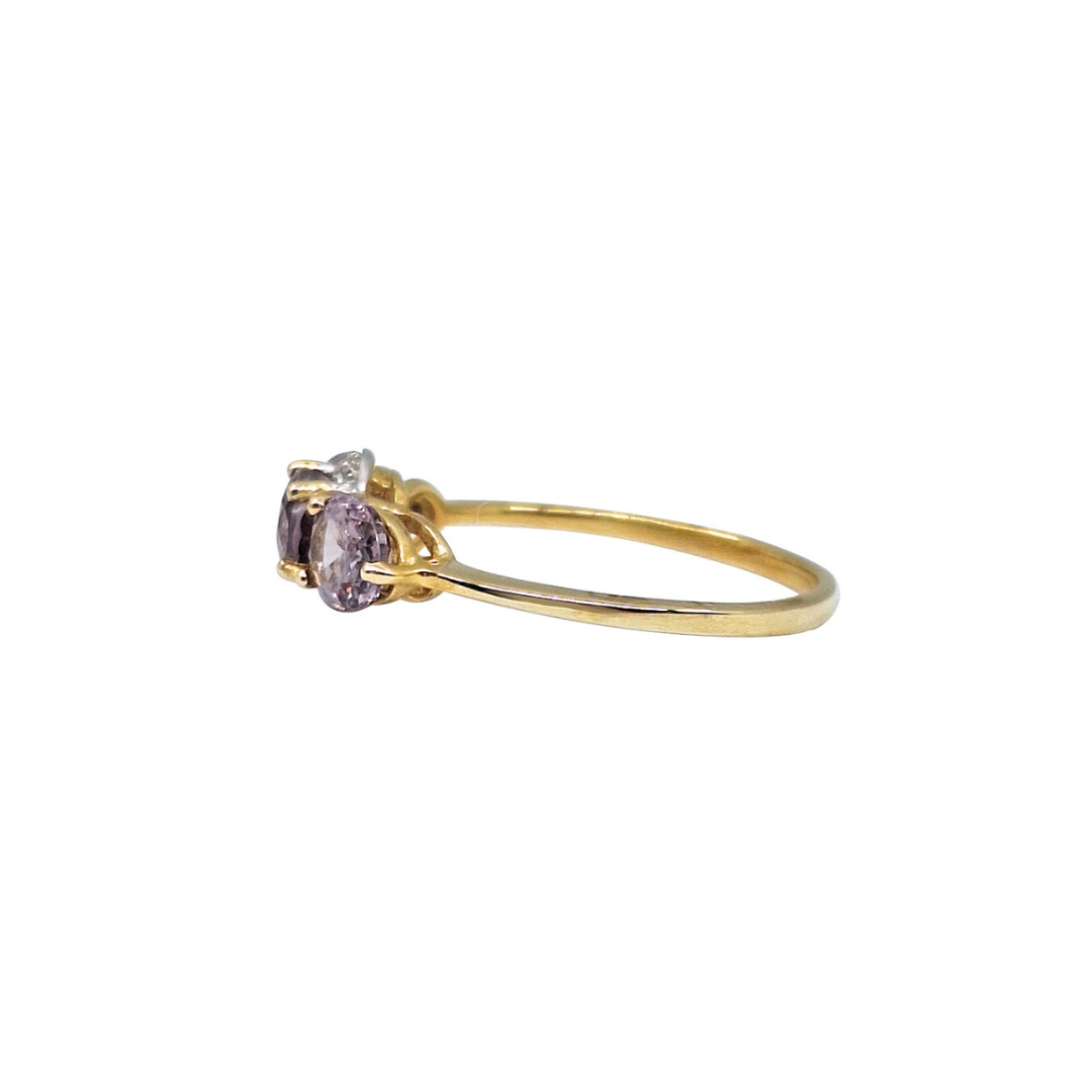 9ct Yellow Gold Purple Spinel & Diamond Ring