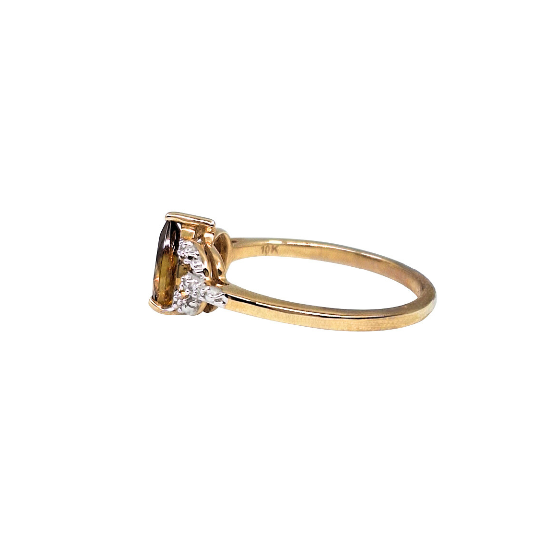 9ct Yellow Gold Sphene & Diamond Ring