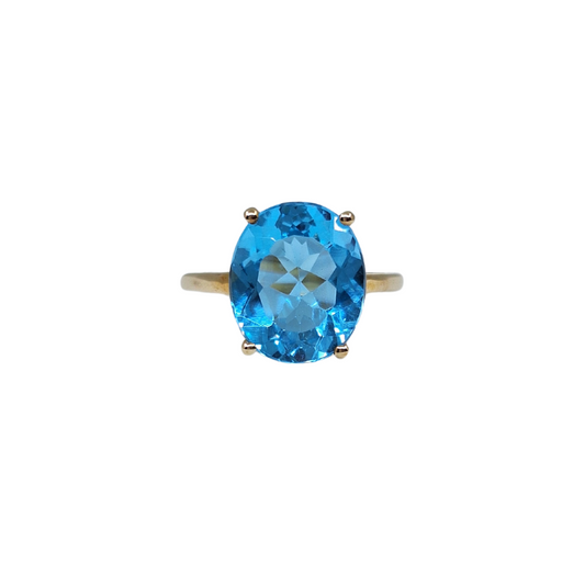 9ct Yellow Gold Blue Topaz Ring