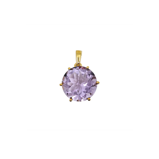 9ct Yellow Gold Amethyst Pendant