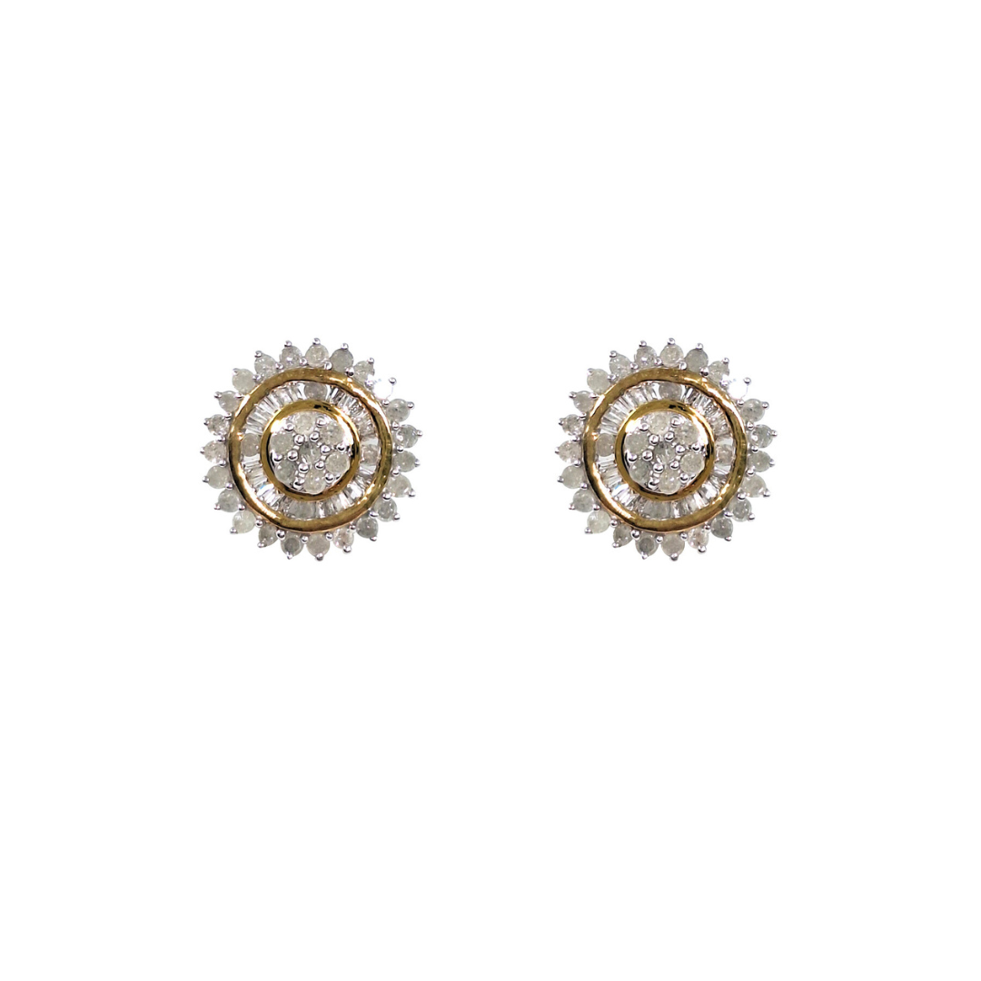 9ct Yellow Gold Diamond Earrings