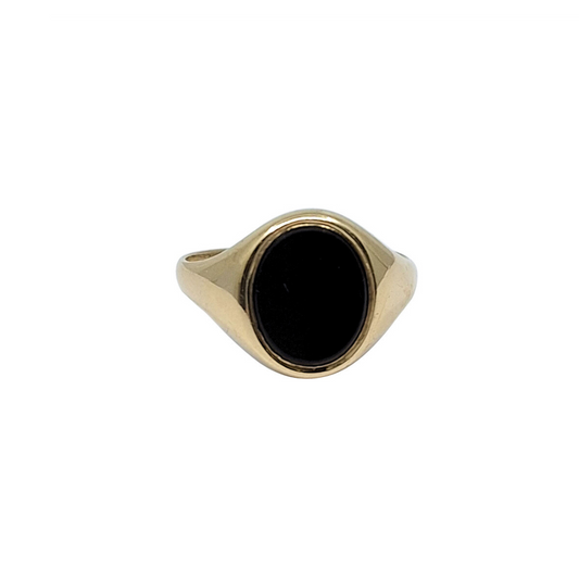 9ct Oval Onyx Signet Ring