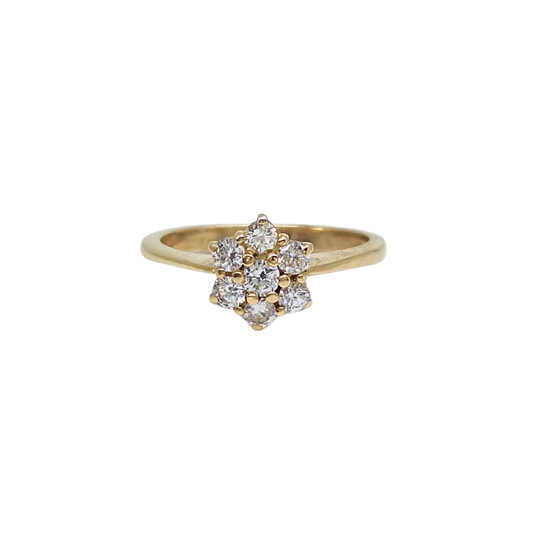 18ct Yellow Gold Diamond Cluster Ring