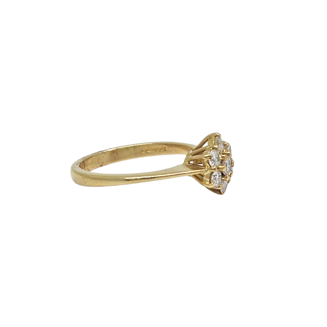 18ct Yellow Gold Diamond Cluster Ring