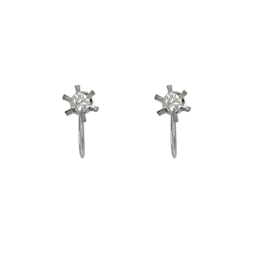 Platinum Diamond Screw Back earrings