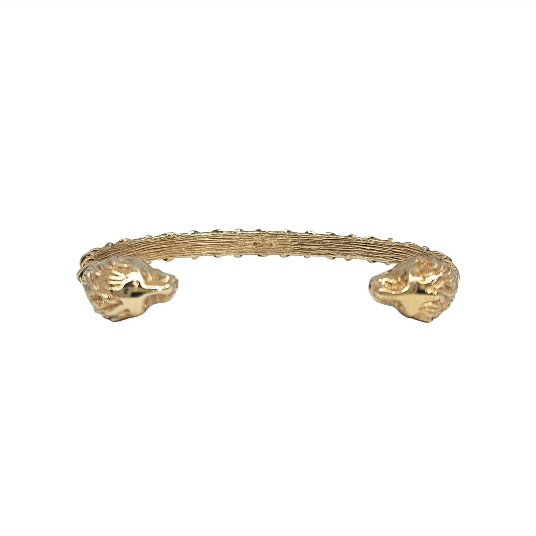 9ct Yellow Gold Lion Torque gents bangle