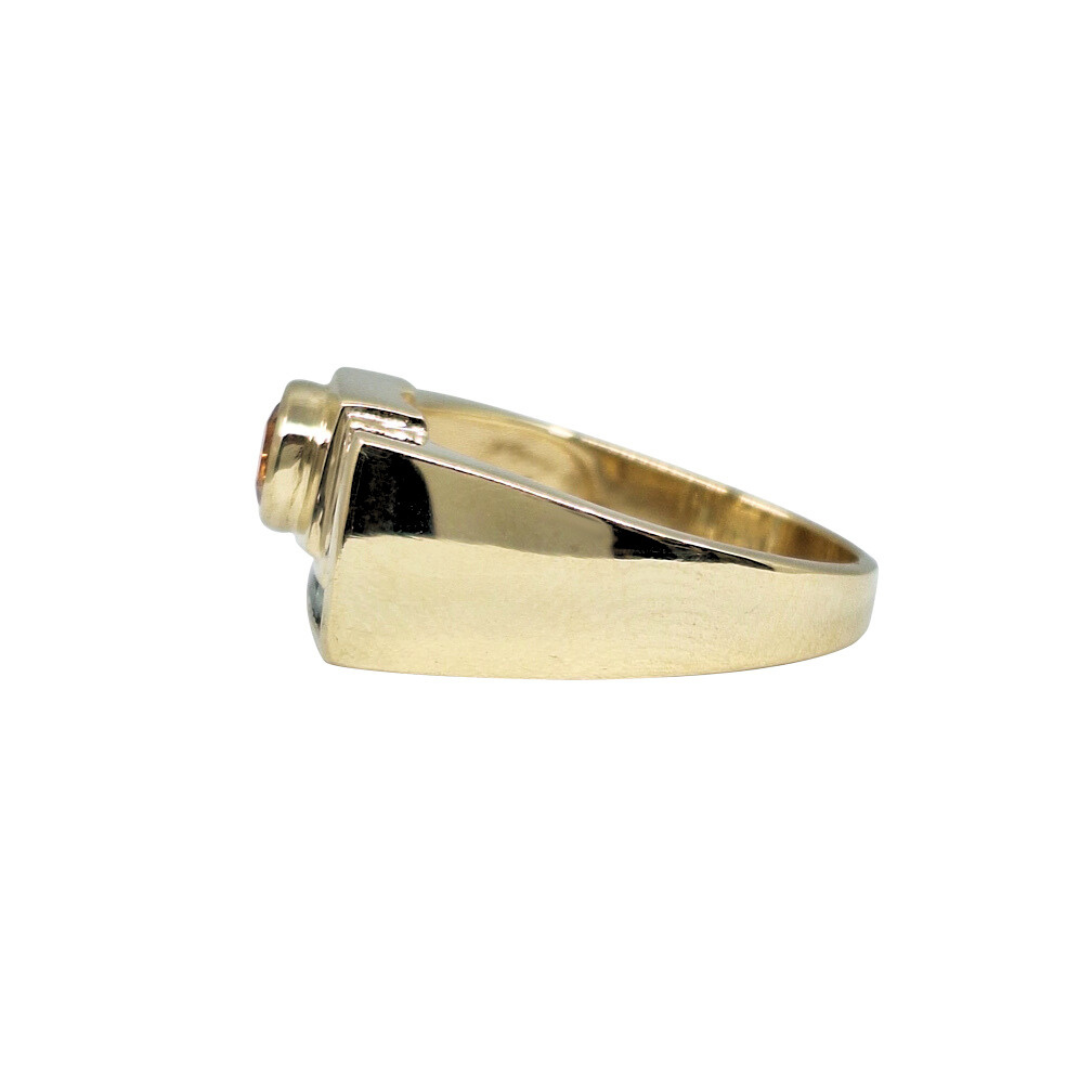 9ct Gold Gents Multi Stone Signet Ring