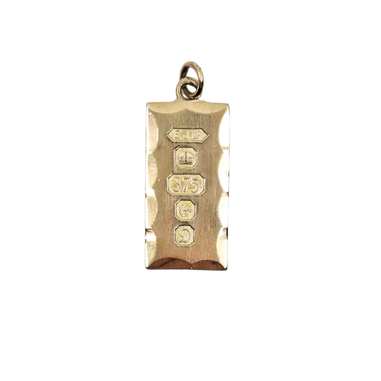 9ct Yellow Gold Ingot Pendant