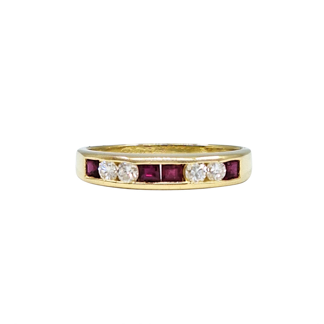 18ct Yellow Gold Ruby & Diamond Eternity Ring