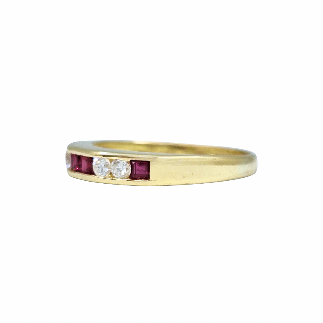 18ct Yellow Gold Ruby & Diamond Eternity Ring