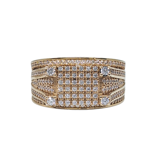 9ct Yellow Gold CZ Signet Ring