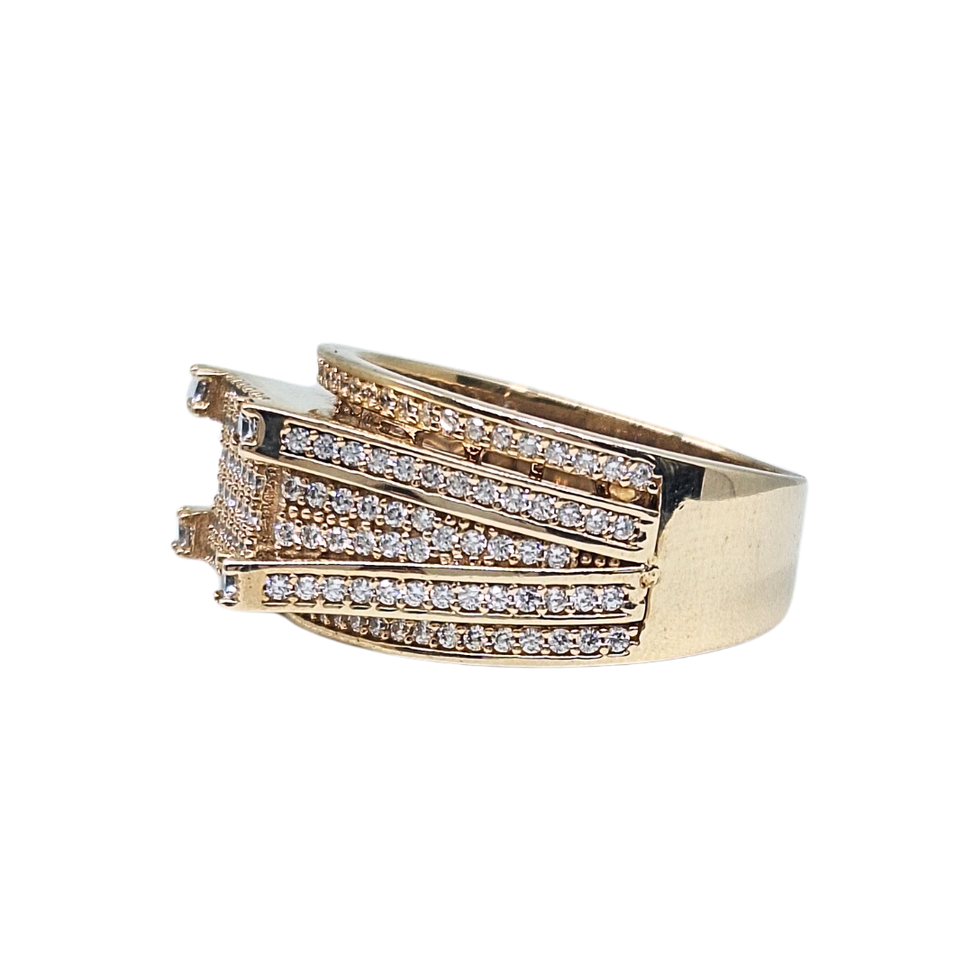 9ct Yellow Gold CZ Signet Ring
