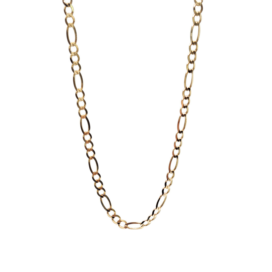 9ct Yellow Gold Figaro Chain 24"