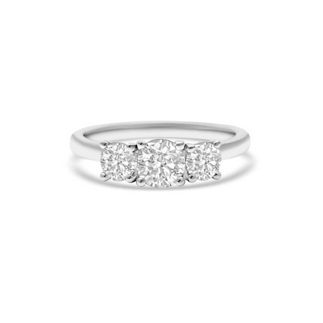 White Gold Ethical Diamond Three Stone Ring 1.00ct