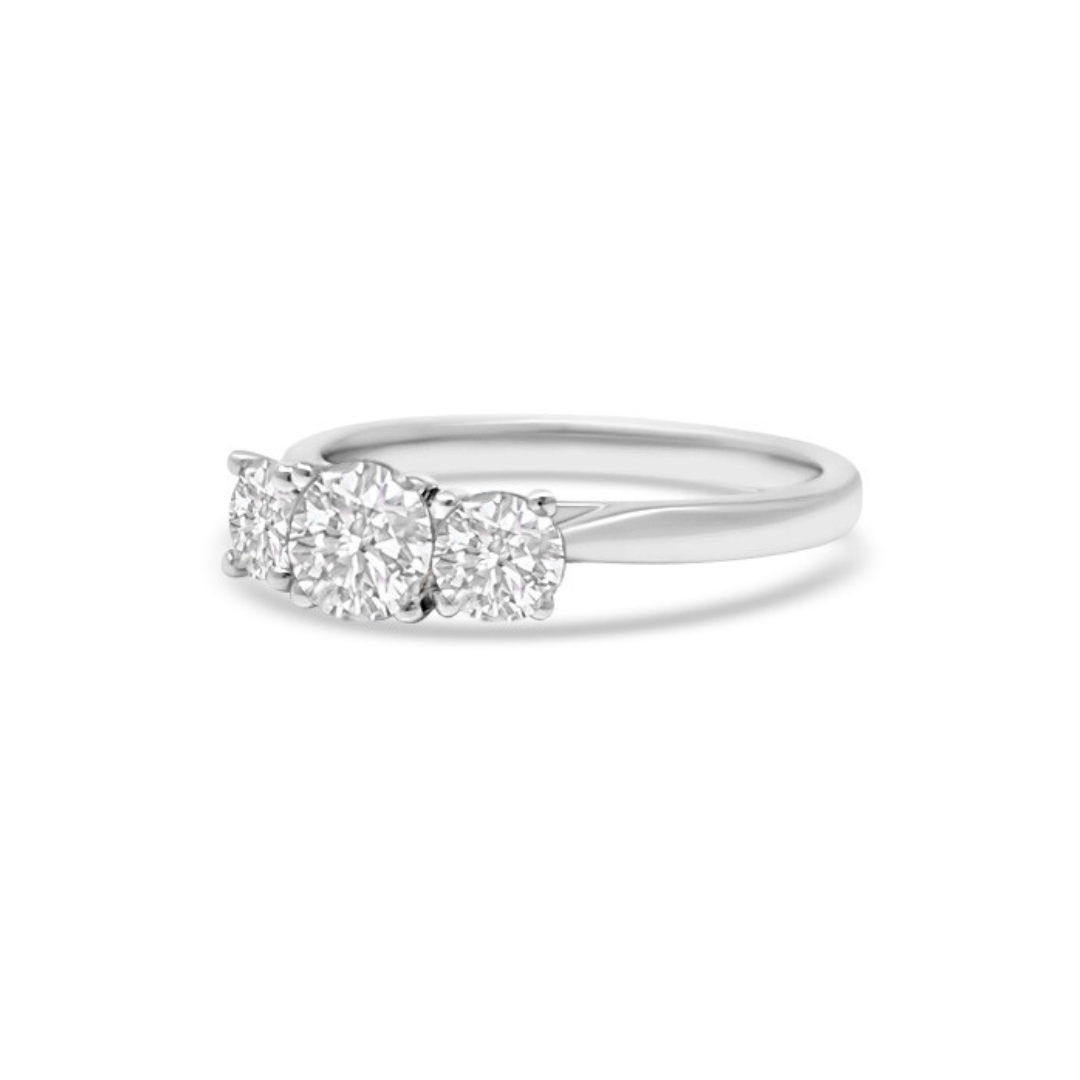 White Gold Ethical Diamond Three Stone Ring 1.00ct
