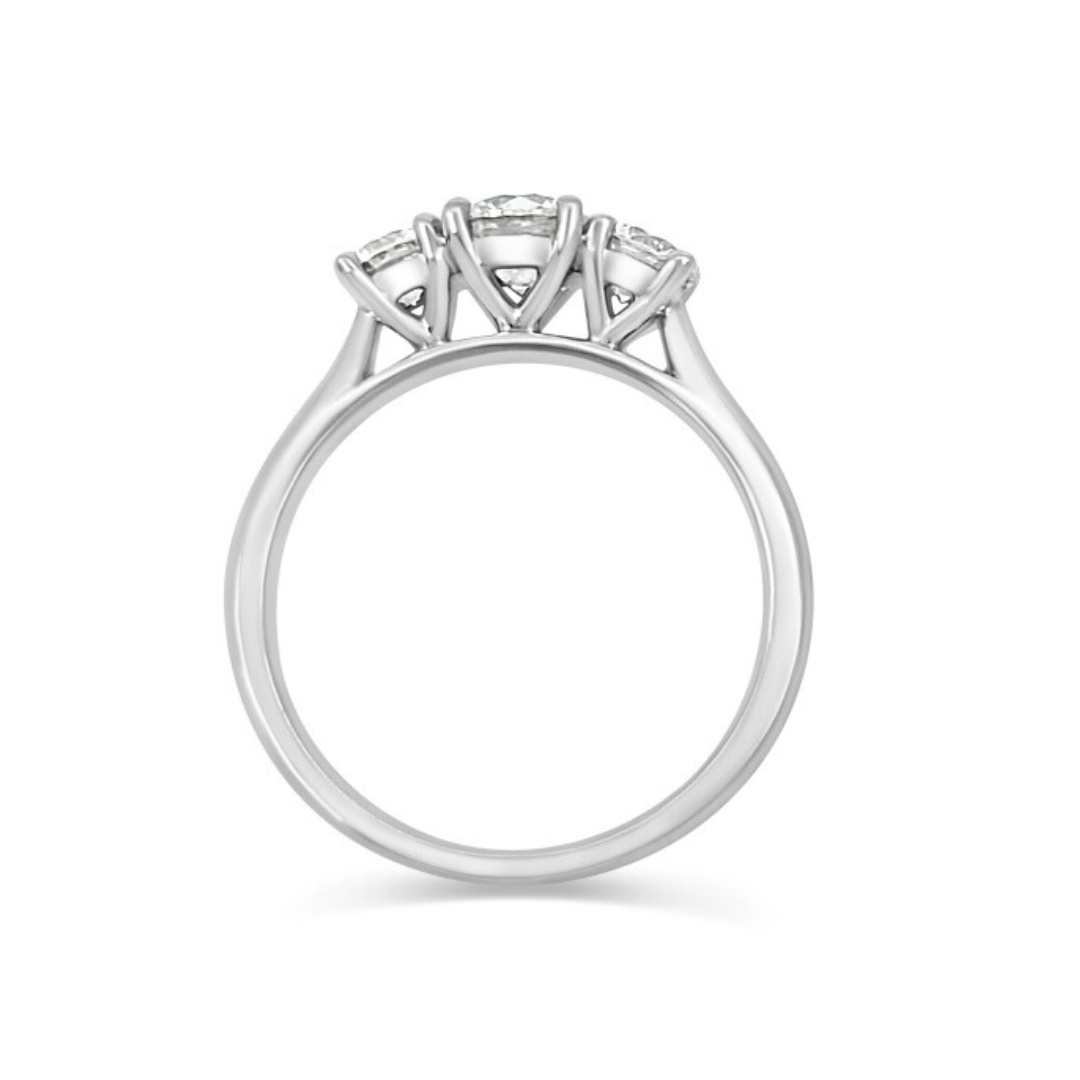 White Gold Ethical Diamond Three Stone Ring 1.00ct