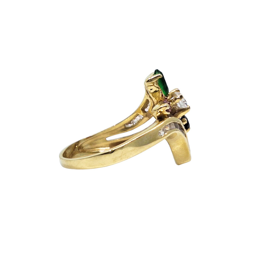 18ct Yellow Gold Multi-Gem & Diamond Dress Ring