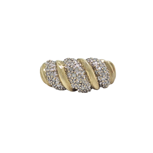 9ct Yellow Gold Diamond Band Ring 0.15ct