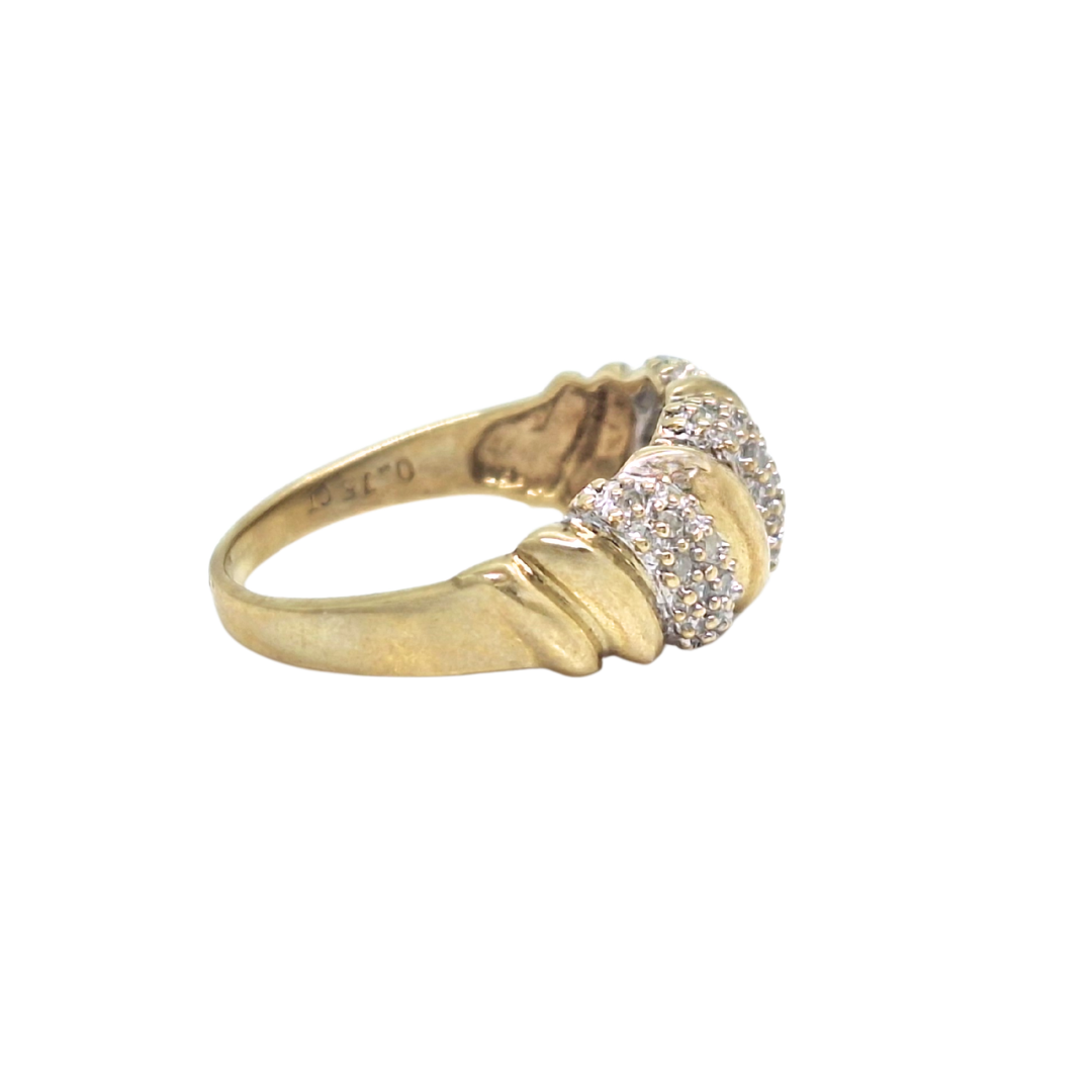 9ct Yellow Gold Diamond Band Ring 0.15ct