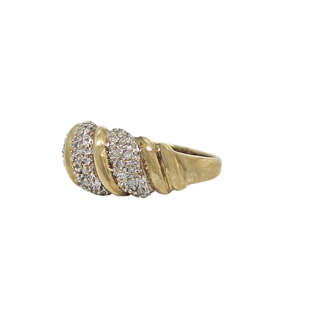 9ct Yellow Gold Diamond Band Ring 0.15ct