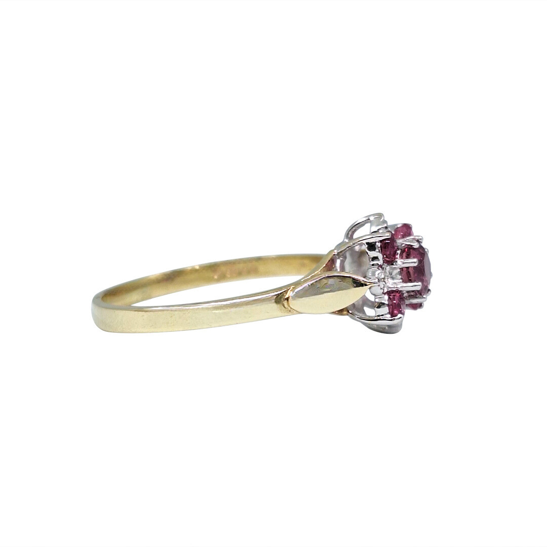 9ct Yellow Gold Ruby & Diamond Ring