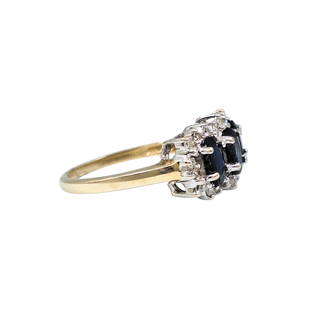 9ct Yellow Gold Sapphire & Diamond Ring