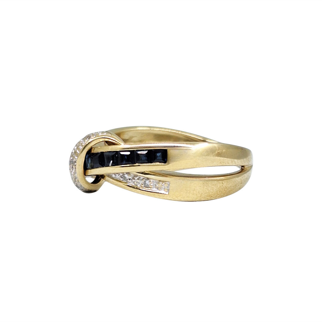 9ct Yellow Gold Sapphire & Diamond ring